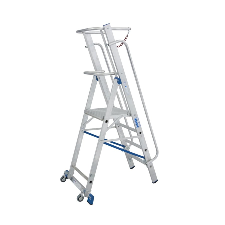Krause STABILO Stufen-StehLeiter mit großer Standplattform und Sicherheitsbügel 1x4 Stufen