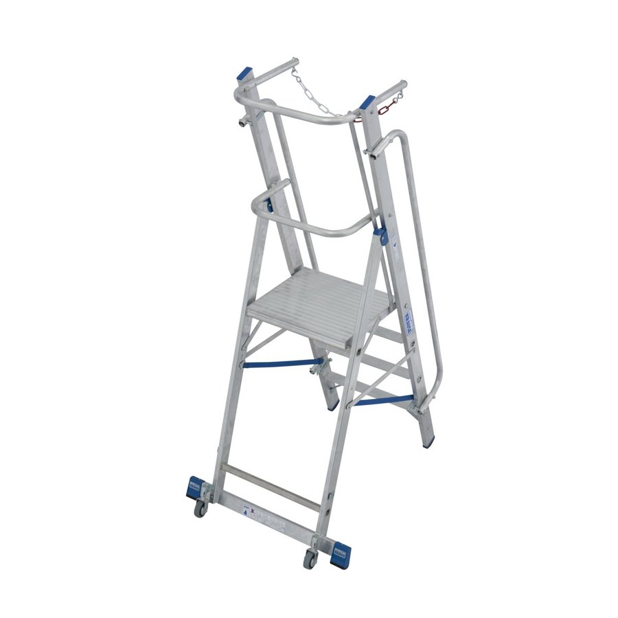 Krause STABILO Stufen-StehLeiter mit großer Standplattform und Sicherheitsbügel 1x4 Stufen