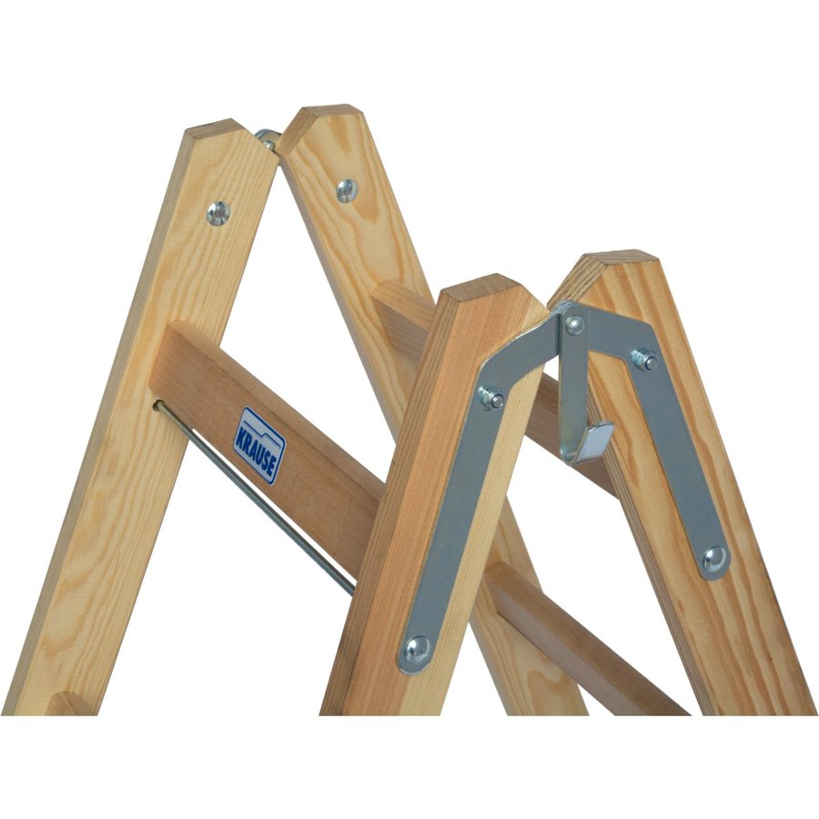 Krause STABILO Holz Stufen/Sprossen DoppelLeiter 2x4