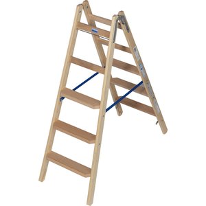 Krause STABILO Holz Stufen/Sprossen DoppelLeiter