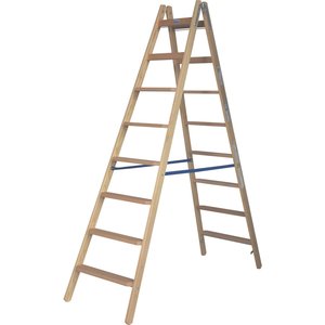 Krause STABILO Holz Stufen/Sprossen DoppelLeiter