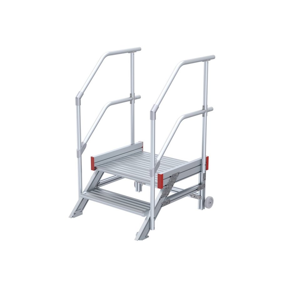 Euroline Anstieg 45 Grad, 1000 mm Stufenbreite, Stufenausführung Alu – gerieft 2 Stufen