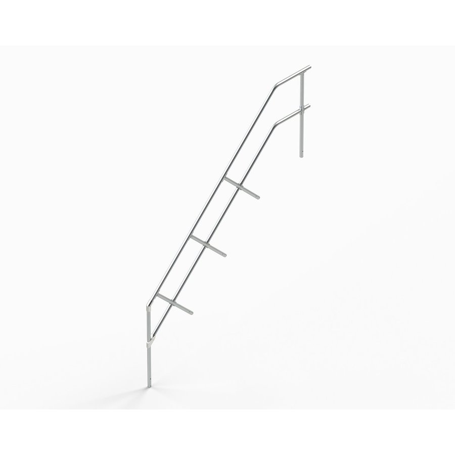 Euroline Treppen-/Podestgeländer für Podesttreppe Nr. 511 mit 45 Grad passend für 15 Stufen