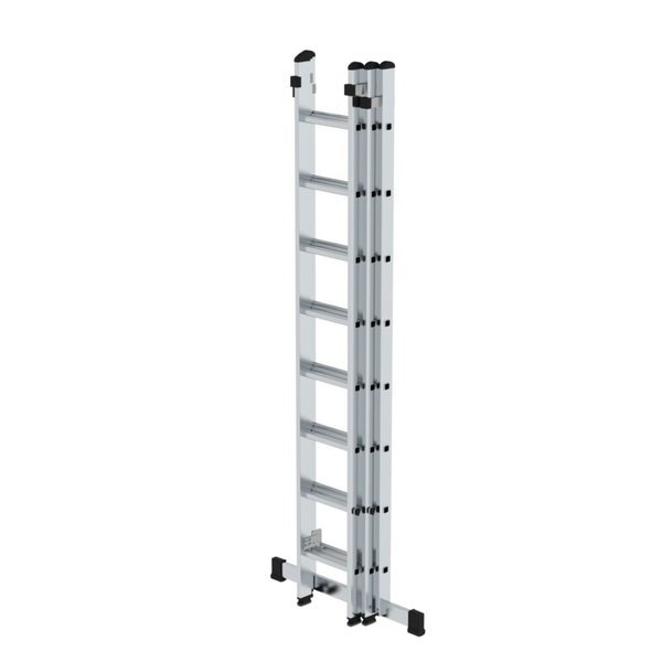 Günzburger Steigtechnik Sprossen-Schiebeleiter 3-teilig mit Standard-Traverse 3x8 Sprossen