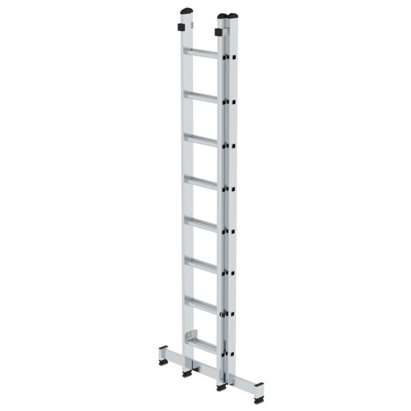 Günzburger Steigtechnik Sprossen-Schiebeleiter 2-teilig mit nivello®-Traverse 2x8 Sprossen