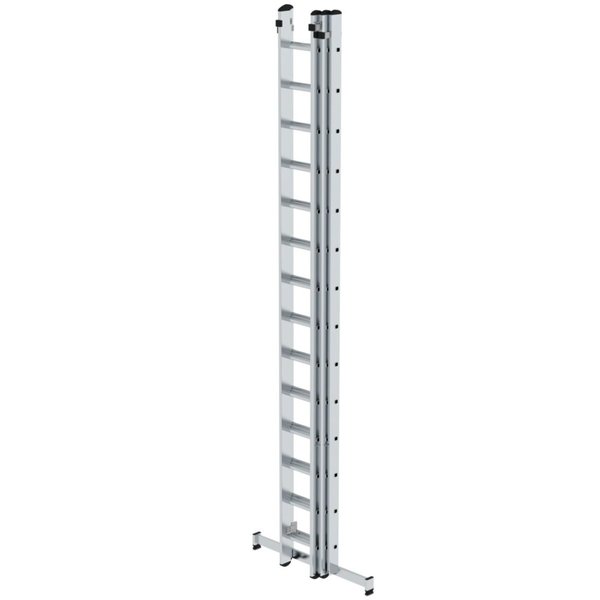 Günzburger Steigtechnik Sprossen-Schiebeleiter 3-teilig mit nivello®-Traverse 3x14 Sprossen