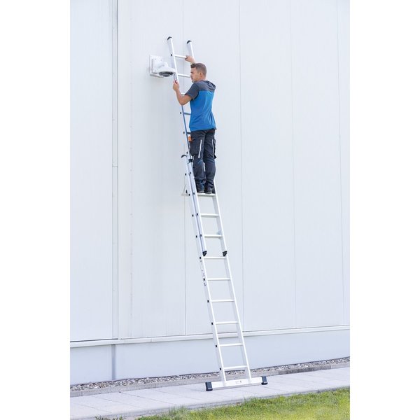 Günzburger Steigtechnik Sprossen-Schiebeleiter 2-teilig mit Standard-Traverse 2x18 Sprossen