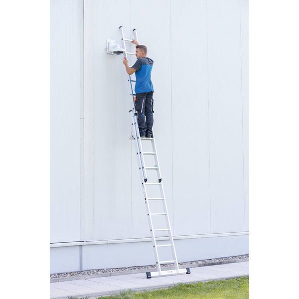 Günzburger Steigtechnik Sprossen-Schiebeleiter 2-teilig mit Standard-Traverse 2x18 Sprossen