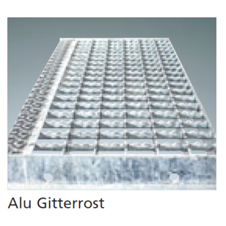 Euroline Aufpreis pro Stufe für Stufenausführung in Alu-Gitterrost Stufenbreite 1000 mm