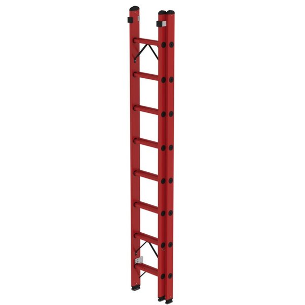 Günzburger Steigtechnik Sprossen-Schiebeleiter GFK 2-teilig ohne Traverse 2x8 Sprossen