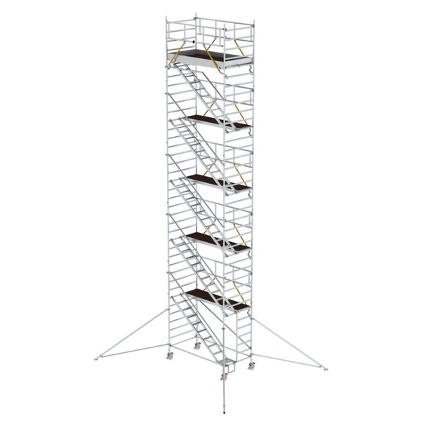 Günzburger Steigtechnik Rollgerüst SG 1,35 x 2,45 m mit Schrägaufstiegen & Ausleger Plattformhöhe 10,35 m