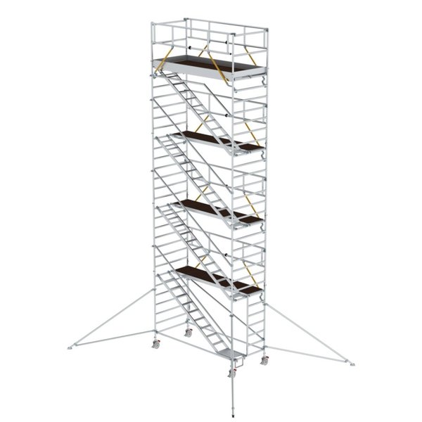 Günzburger Steigtechnik Rollgerüst SG 1,35 x 3,0 m mit Schrägaufstiegen & Ausleger Plattformhöhe 8,39 m