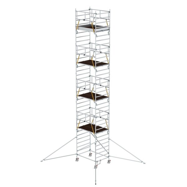 Günzburger Steigtechnik Rollgerüst SG 1,35 x 1,80 m mit Ausleger & Doppel-Plattform Plattformhöhe 9,51 m
