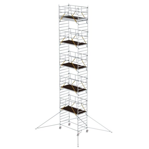 Günzburger Steigtechnik Rollgerüst SG 1,35 x 2,45 m mit Ausleger & Doppel-Plattform Plattformhöhe 11,47 m
