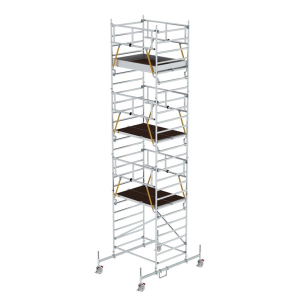 Günzburger Steigtechnik Rollgerüst SG 1,35 x 1,80 m mit Fahrbalken & Doppel-Plattform Plattformhöhe 6,62 m