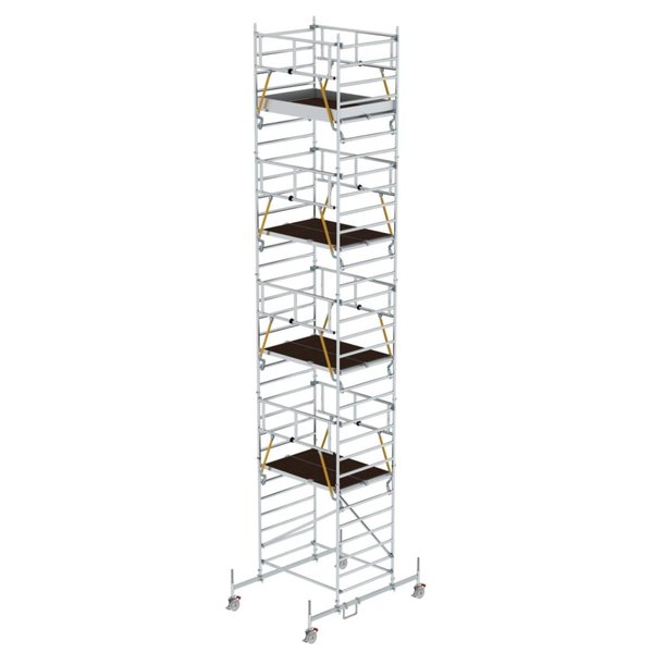 Günzburger Steigtechnik Rollgerüst SG 1,35 x 1,80 m mit Fahrbalken & Doppel-Plattform Plattformhöhe 8,58 m