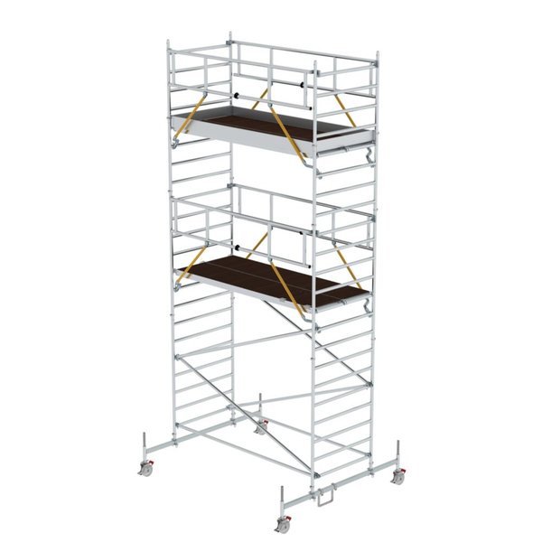 Günzburger Steigtechnik Rollgerüst SG 1,35 x 3,0 m mit Fahrbalken und Doppel-Plattform Plattformhöhe 5,78 m