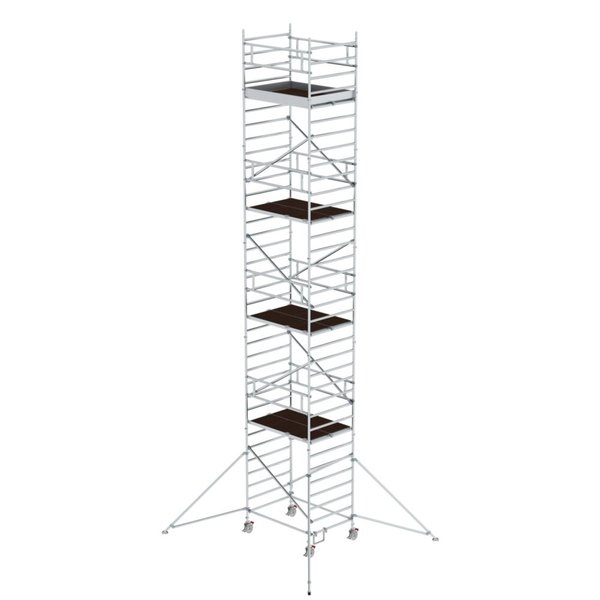 Günzburger Steigtechnik Rollgerüst 1,35 x 1,80 m mit Ausleger & Doppel-Plattform Plattformhöhe 10,35 m