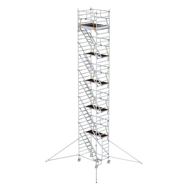 Günzburger Steigtechnik Rollgerüst SG 1,35 x 1,80 m mit Schrägaufstiegen & Ausleger Plattformhöhe 10,35 m