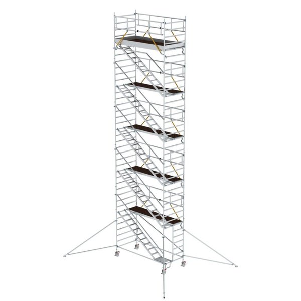 Günzburger Steigtechnik Rollgerüst SG 1,35 x 3,0 m mit Schrägaufstiegen & Ausleger Plattformhöhe 10,35 m
