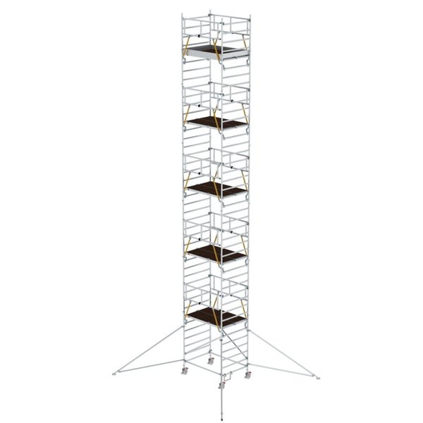 Günzburger Steigtechnik Rollgerüst SG 1,35 x 1,80 m mit Ausleger & Doppel-Plattform Plattformhöhe 11,47 m