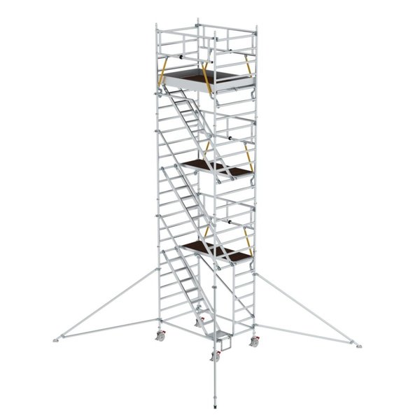 Günzburger Steigtechnik Rollgerüst SG 1,35 x 1,80 m mit Schrägaufstiegen & Ausleger Plattformhöhe 6,43 m
