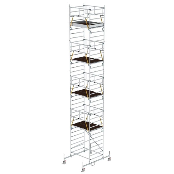 Günzburger Steigtechnik Rollgerüst SG 1,35 x 1,80 m mit Fahrbalken & Doppel-Plattform Plattformhöhe 9,70 m