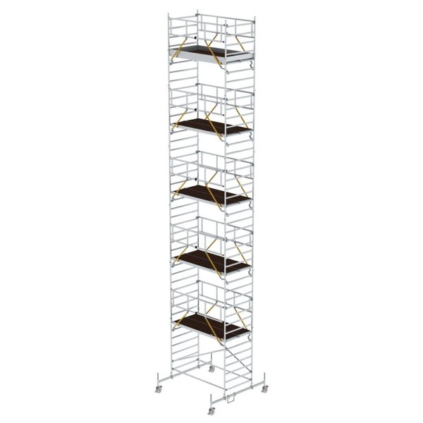 Günzburger Steigtechnik Rollgerüst SG 1,35 x 2,45 m mit Fahrbalken & Doppel-Plattform Plattformhöhe 11,62 m