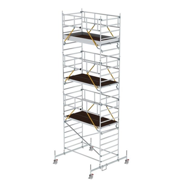 Günzburger Steigtechnik Rollgerüst SG 1,35 x 2,45 m mit Fahrbalken & Doppel-Plattform Plattformhöhe 6,62 m