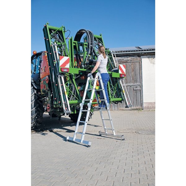 Günzburger Steigtechnik Vielzweckleiter 4-teilig mit nivello®-Traverse 4x4 Sprossen