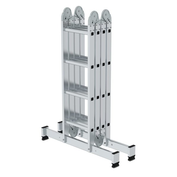 Günzburger Steigtechnik Vielzweckleiter 4-teilig mit nivello®-Traverse 4x4 Sprossen
