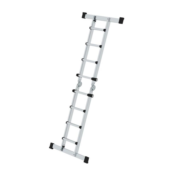 Günzburger Steigtechnik Teleskopleiter 4-teilig mit Traverse 4x4 Sprossen