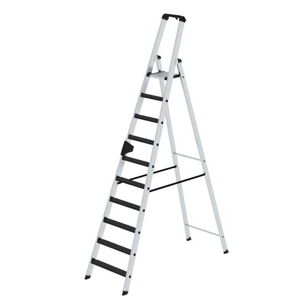 Günzburger Steigtechnik Stufen-Stehleiter einseitig begehbar mit clip-step R13 10 Stufen
