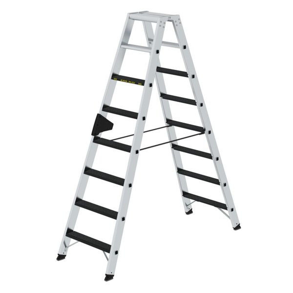 Günzburger Steigtechnik Stufen-Stehleiter 250 kg beidseitig begehbar mit clip-step R13 2x8 Stufen