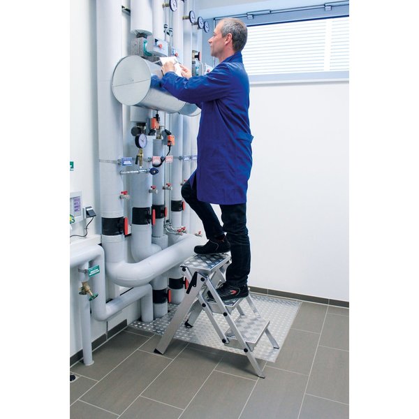 Günzburger Steigtechnik ML Kompakt-Tritt 3 Stufen Alu-Quintett-Design