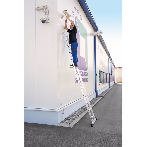 Günzburger Steigtechnik Sprossen-Anlegeleiter mit Standard-Traverse 12 Sprossen