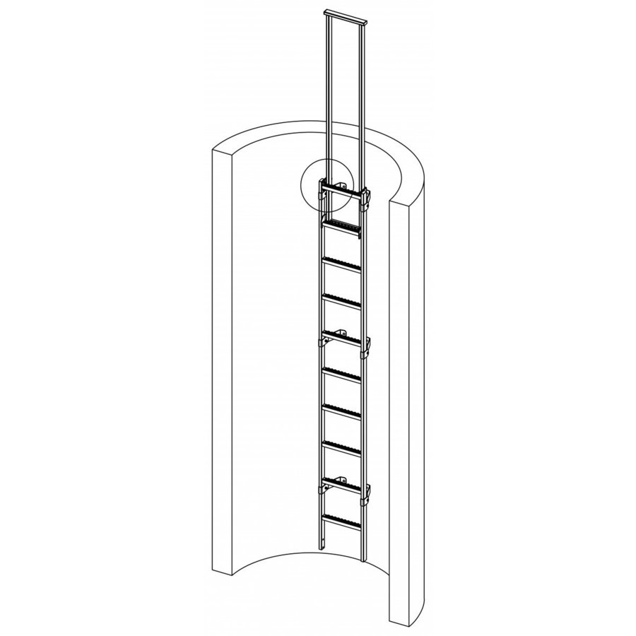 Hailo Professional Zweiholm-Einstiegshilfe LW 300, Holm 40 x 20 mm Stahl feuerverzinkt