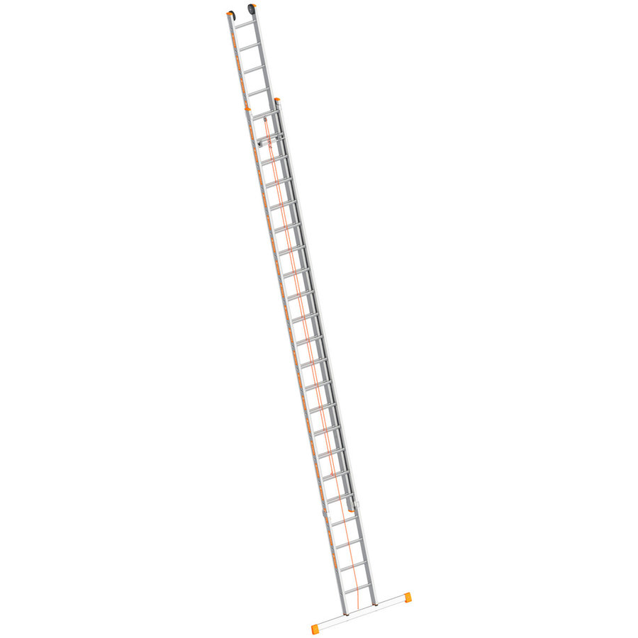 Layher Seilzugleiter TOPIC 22 Sprossen, Aluminiumleiter 2x22 Sprossen, zweiteilig, ausziehbar, Länge 11.30 m