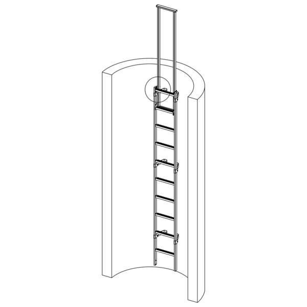 Hailo Professional Zweiholm-Einstiegshilfe LW 300, Holm 40 x 20 mm Edelstahl 1.4301