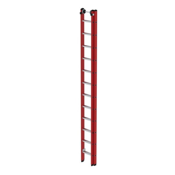 Günzburger Steigtechnik Sprossen-Schiebeleiter 2-teilig GFK/Alu ohne Traverse 2x12 Sprossen