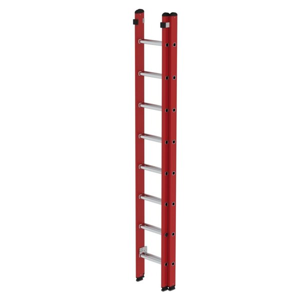 Günzburger Steigtechnik Sprossen-Schiebeleiter 2-teilig GFK/Alu ohne Traverse 2x8 Sprossen