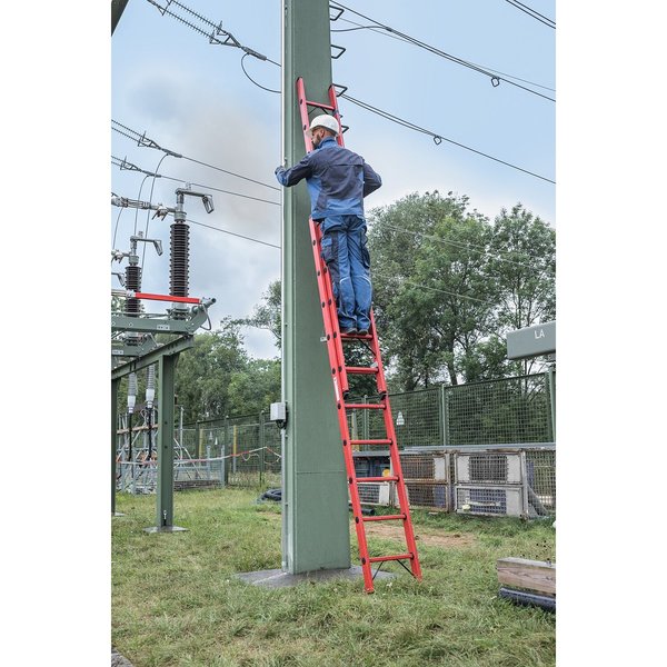Günzburger Steigtechnik Sprossen-Schiebeleiter GFK 2-teilig ohne Traverse 2x10 Sprossen