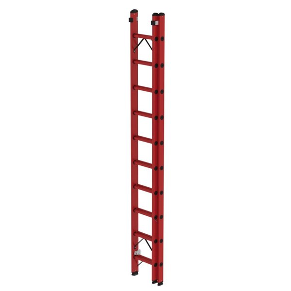 Günzburger Steigtechnik Sprossen-Schiebeleiter GFK 2-teilig ohne Traverse 2x10 Sprossen