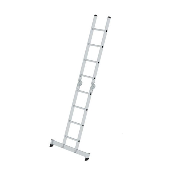 Günzburger Steigtechnik Klappleiter 2-teilig mit nivello®-Traverse 2x4 Sprossen