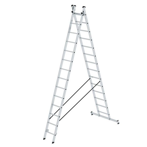 Günzburger Steigtechnik Sprossen-Mehrzweckleiter 2-teilig mit nivello®-Traverse 2x14 Sprossen
