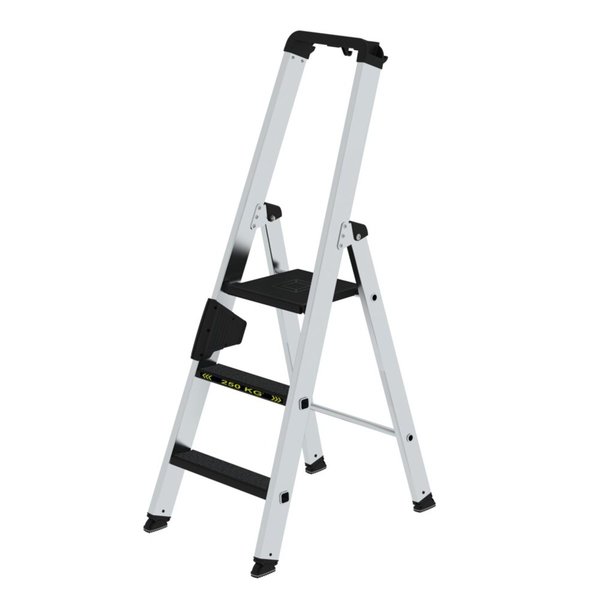 Günzburger Steigtechnik Stufen-Stehleiter 250 kg einseitig begehbar mit clip-step R13 3 Stufen