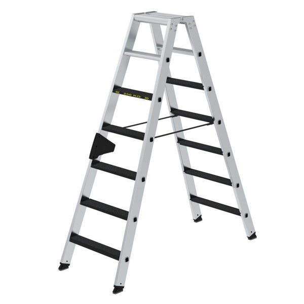 Günzburger Steigtechnik Stufen-Stehleiter 250 kg beidseitig begehbar mit clip-step R13 2x7 Stufen