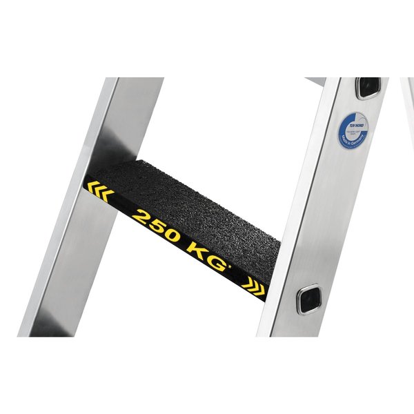 Günzburger Steigtechnik Stufen-Stehleiter 250 kg beidseitig begehbar mit clip-step R13 2x7 Stufen