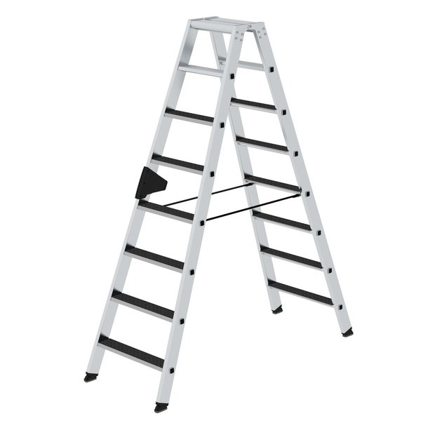 Günzburger Steigtechnik Stufen-Stehleiter beidseitig begehbar mit clip-step R13 2x8 Stufen