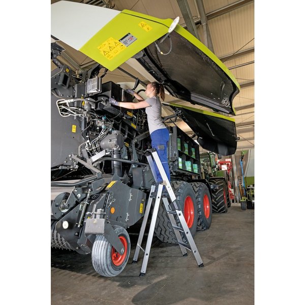 Günzburger Steigtechnik Stufen-Stehleiter einseitig begehbar mit clip-step relax 3 Stufen
